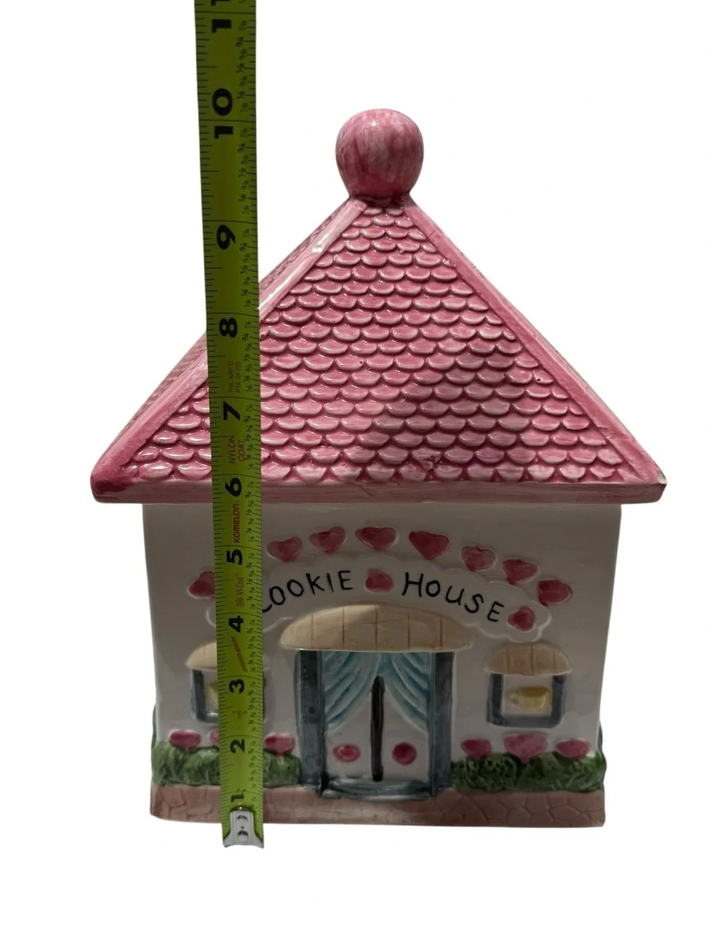 Vintage Pink Cottage Cookie House Cookie Jar Valentine Cottagecore Ceramic Decor